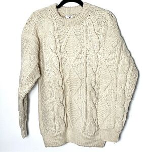 Vintage Cream Cable Knit Sweater